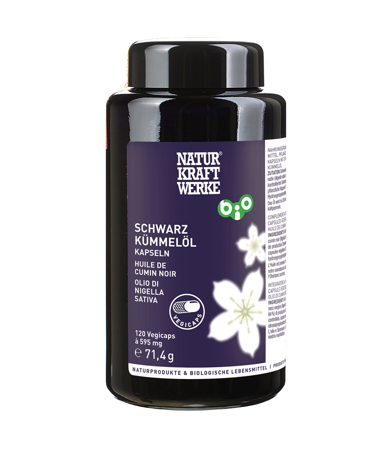 Huile de cumin noir 120 capsules à 595mg NaturKraftWerke