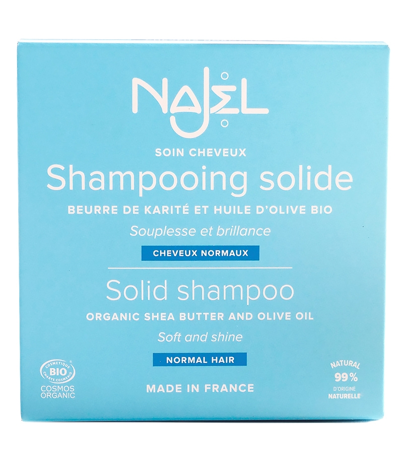 Shampooing solide cheveux normaux BIO karité olivier Najel 75g