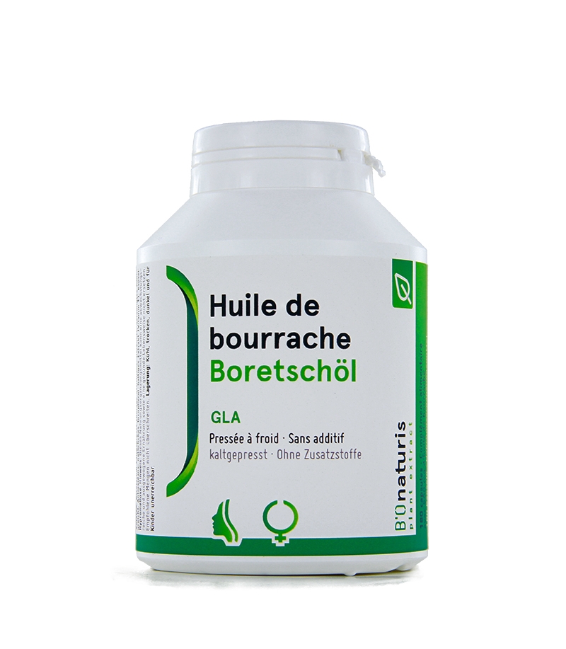 Huile de bourrache 500 mg 180 capsules  BIOnaturis