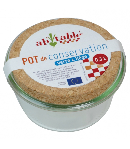 Pot De Conservation En Verre 300ml Avec Couvercle En Liege 1 Piece Ah Table