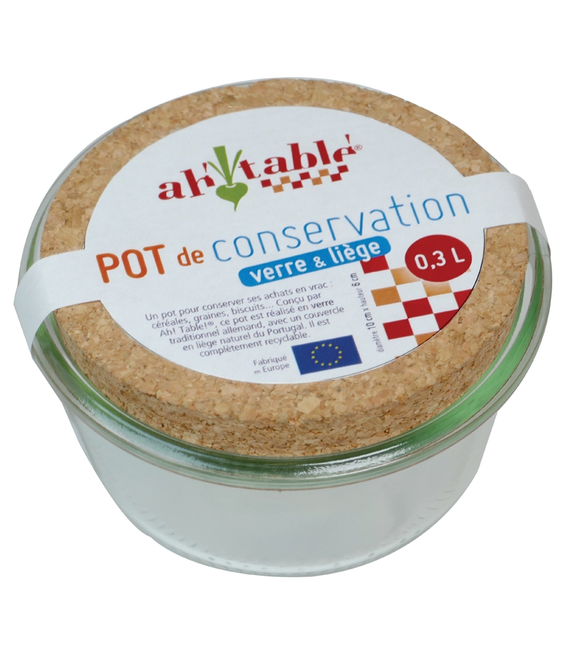 Pot De Conservation En Verre 300ml Avec Couvercle En Liege 1 Piece Ah Table