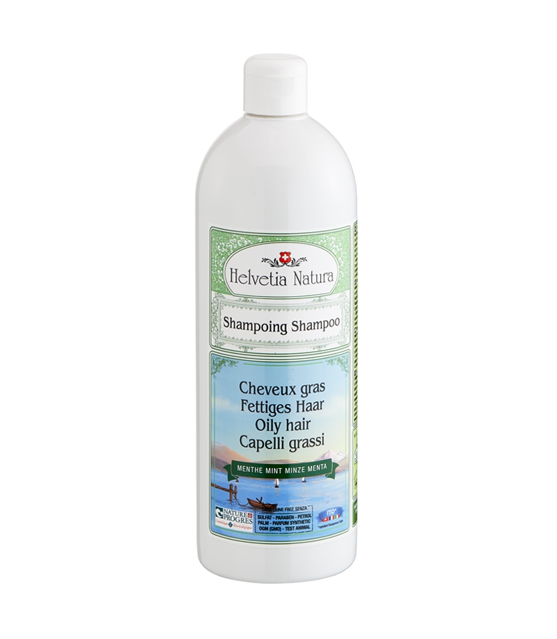 Shampooing Cheveux Gras Bio Menthe 1l Helvetia Natura