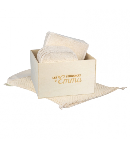 Kit Eco Chou Coton Ecologique 10 Carres Bebe 10 Gants De Change Boite Filet De Lavage Les Tendances D Emma