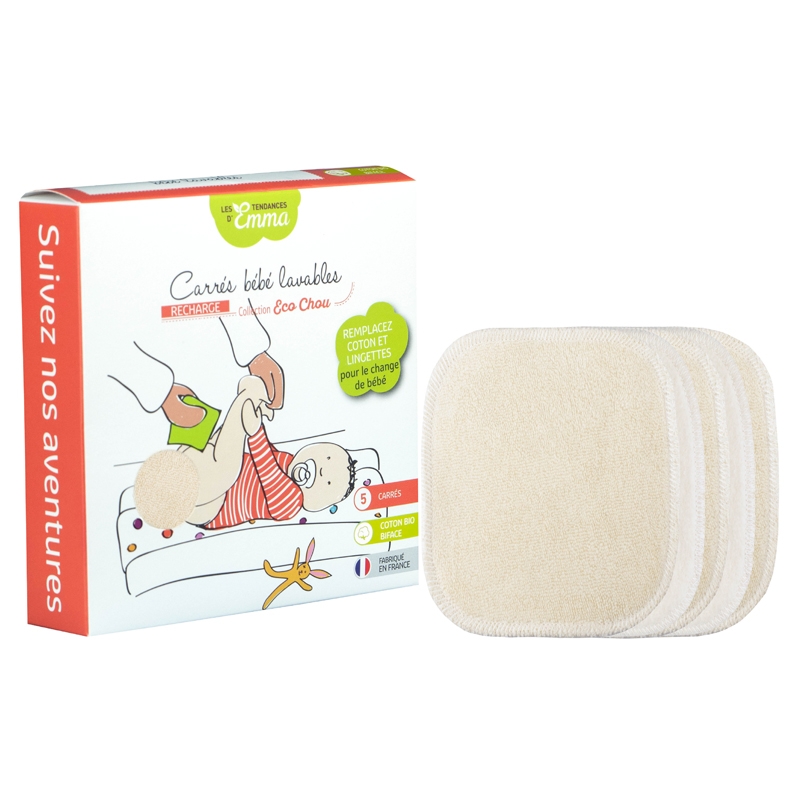 Carres Bebe Lavables En Coton Ecologiques 5 Pieces Les Tendances D Emma