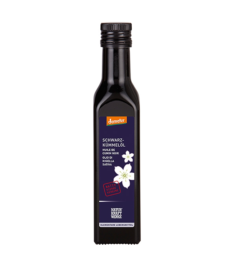 Huile de cumin noir (Nigella sativa, pressée à froid, Égypte) 250 ml