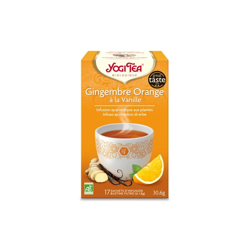 Infusion gingembre, zeste d'orange & vanille BIO Yogi Tea