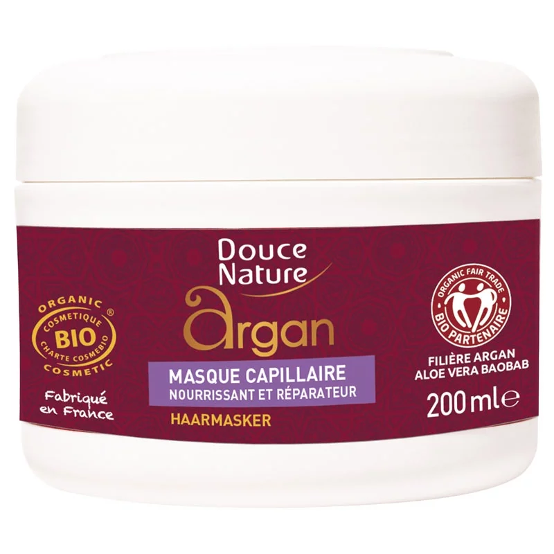 Masque capillaire BIO huile d'argan & karité - 200ml - Douce Nature