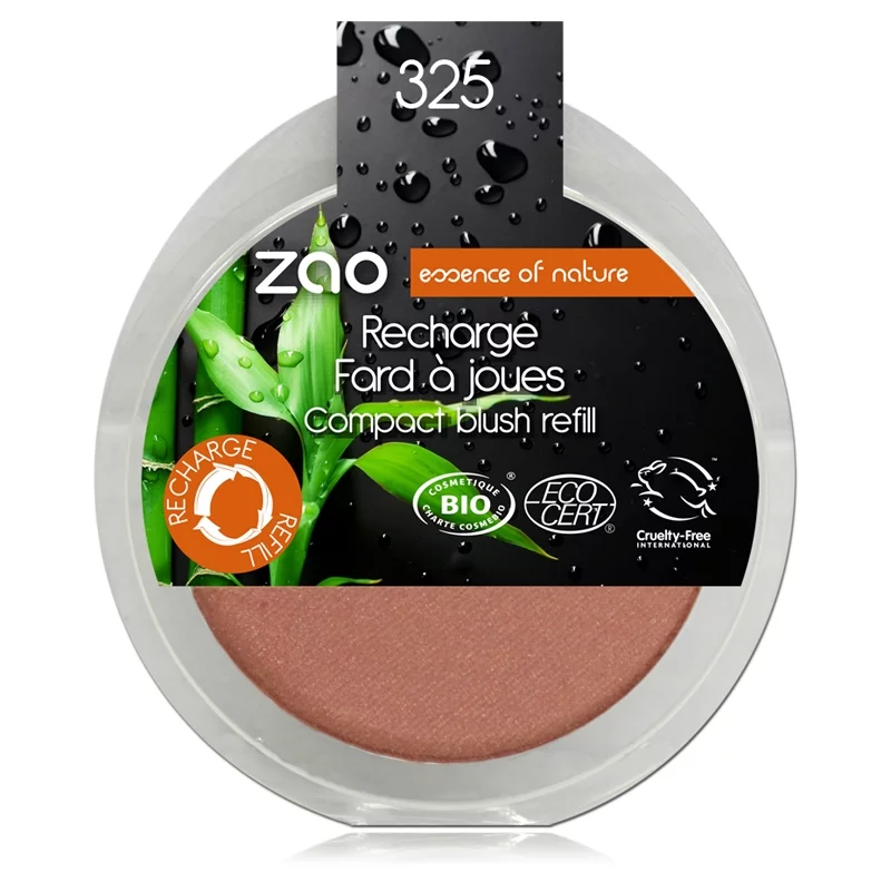 Recharge Fard à joues compact Corail doré N°325 BIO - 9g - Zao