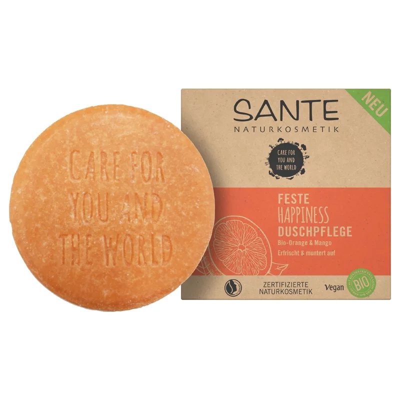 Feste BIO-Duschpflege Orange & Mango - 80g - Sante