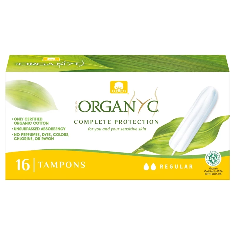 Tampons regular sans applicateur BIO flux léger-moyen - 16 pièces - Organyc﻿