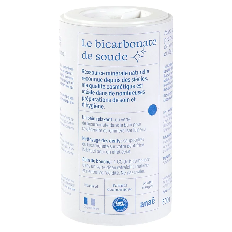 Bicarbonate de soude cosmétique (qualité) - 500g - Anaé