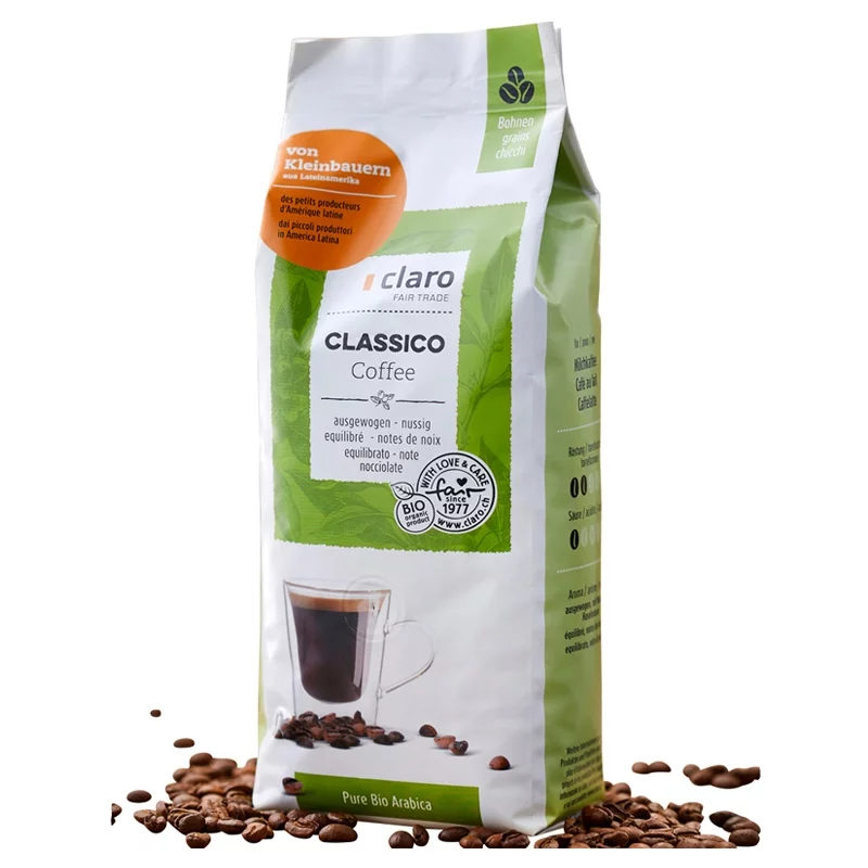 Café BIO en grains décaféiné Décaffeinato Claro 500g