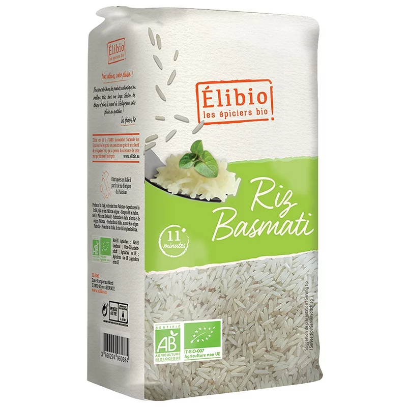 Riz basmati 1/2 complet bio Sobre en eau Sachet LA COMPAGNIE DU RIZ - 400 g  : Riz bio AUTOUR DU RIZ alimentation bio - botanic®