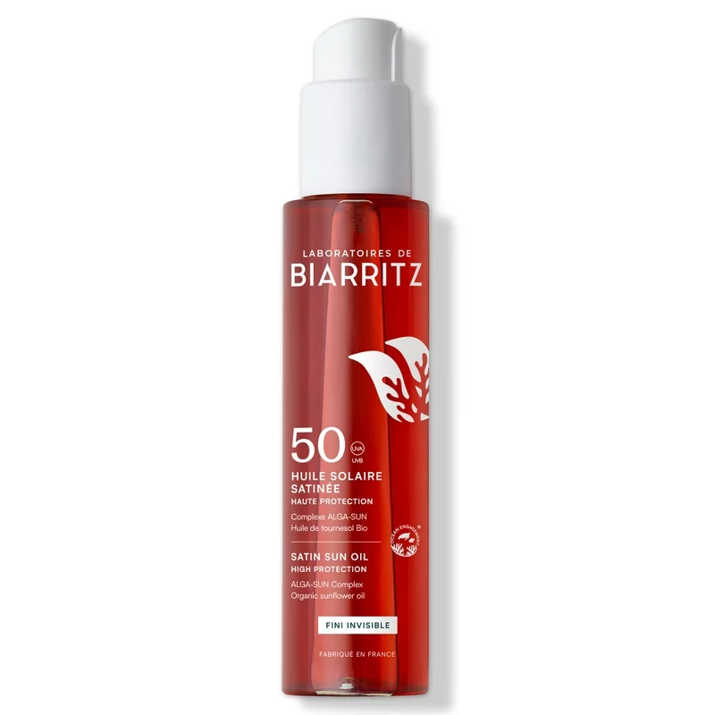 Huile solaire satinée naturelle IP 50 - 125ml - Laboratoires de Biarritz