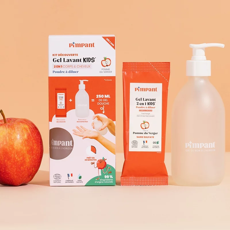 Kit découverte gel lavant 2 en 1 enfants pomme du verger - Pimpant