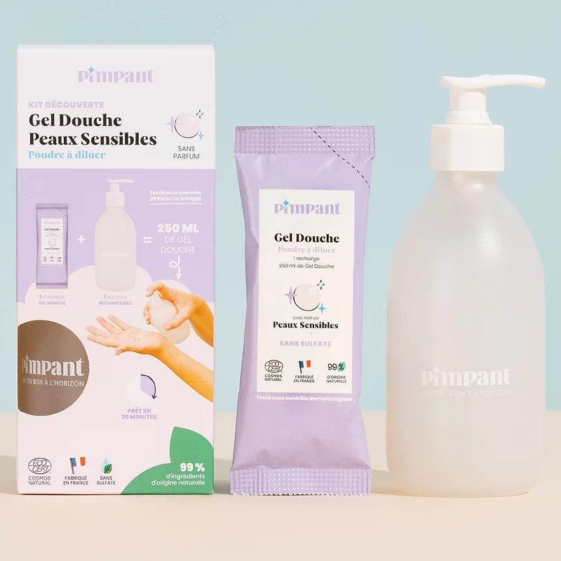 Kit découverte gel douche sans parfum - Pimpant