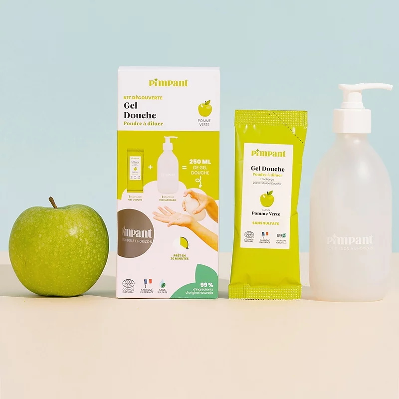 Kit découverte gel douche pomme verte - Pimpant