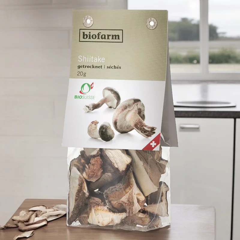 BIO-Shiitake-Pilze getrocknet Schweiz - 20g - Biofarm