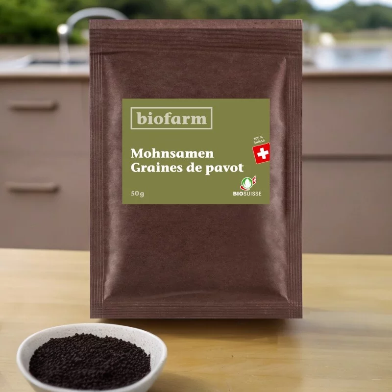 Nachfüllbeutel BIO-Mohnsamen Schweiz - 50g - Biofarm