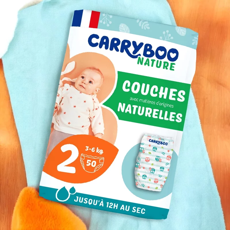 Couches Taille 2 - 3-6 kg - 50 pièces - Carryboo