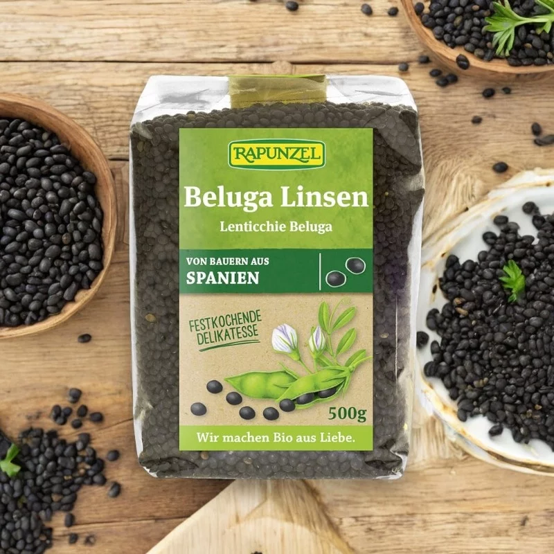 Lentilles noires beluga BIO - 500g - Rapunzel