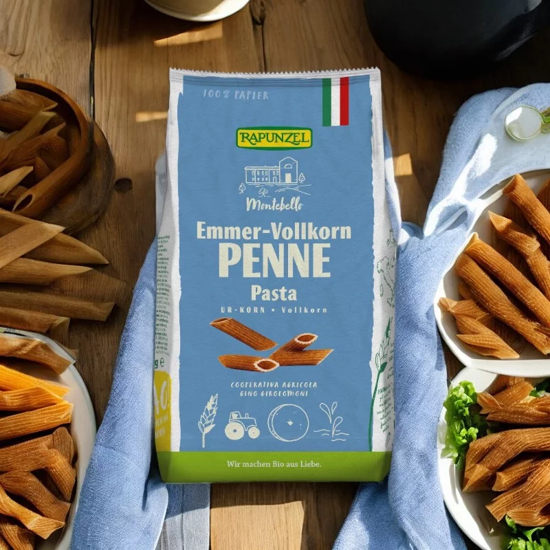 Penne au blé amidonnier complet BIO - 500g - Rapunzel