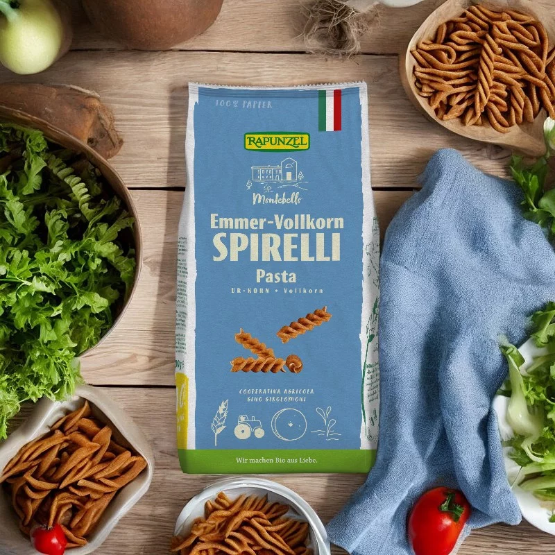 Spirelli au blé amidonnier complet BIO - 500g - Rapunzel