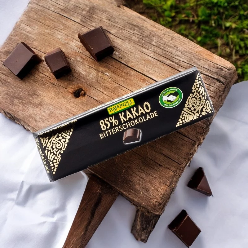 Barre au chocolat noir 85% de cacao BIO - 20g - Rapunzel