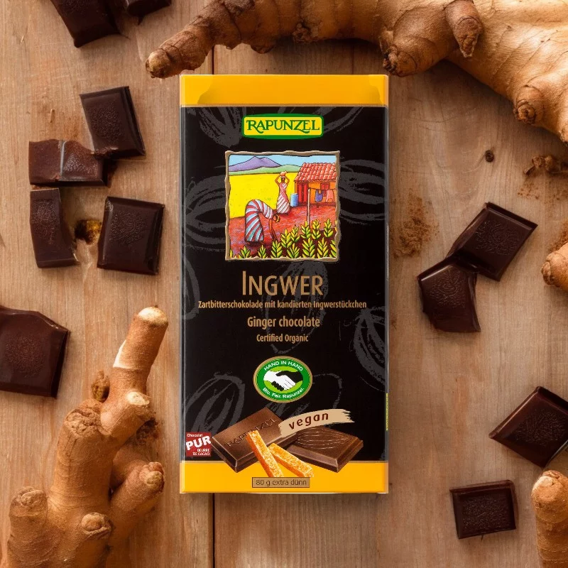 Chocolat noir au gingembre BIO - 80g - Rapunzel