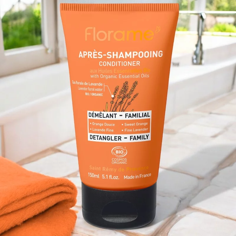 Après-shampooing démêlant familial BIO orange & lavande - 150ml - Florame