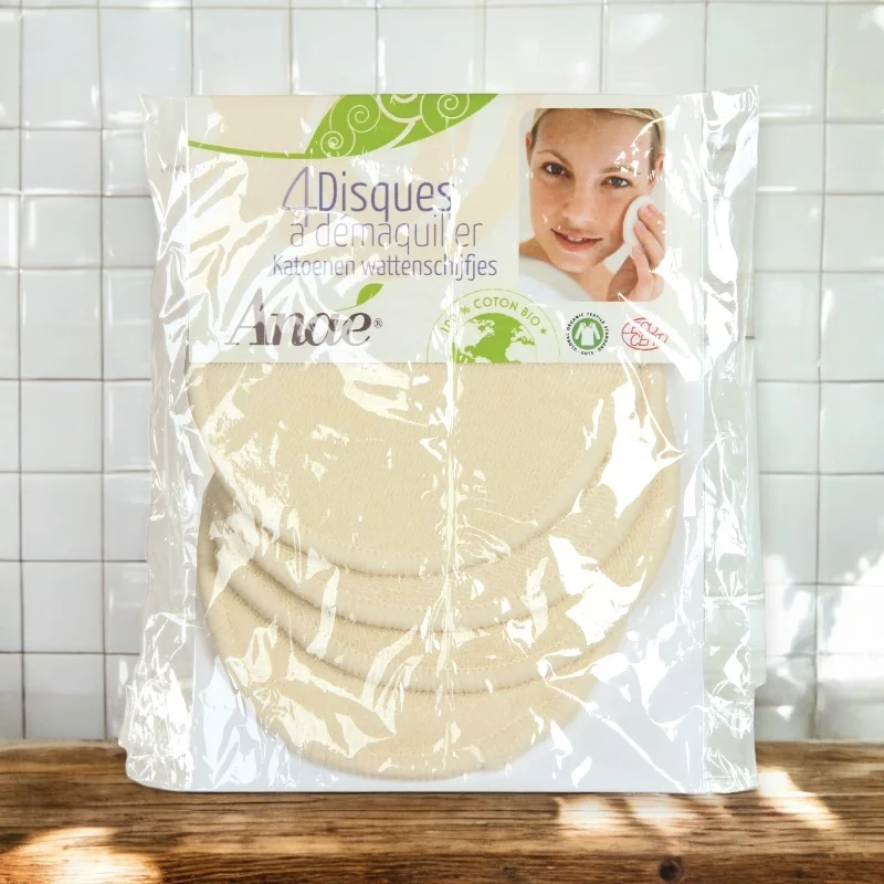 Disques à démaquiller lavables en coton BIO - 4 pièces - Anaé