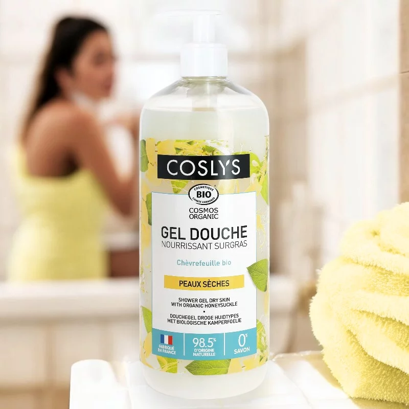 Gel douche nourrissant surgras BIO chèvrefeuille - 1l - Coslys