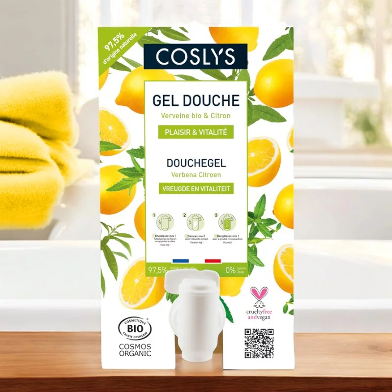 Gel douche plaisir & vitalité BIO verveine & citron - 10kg - Coslys