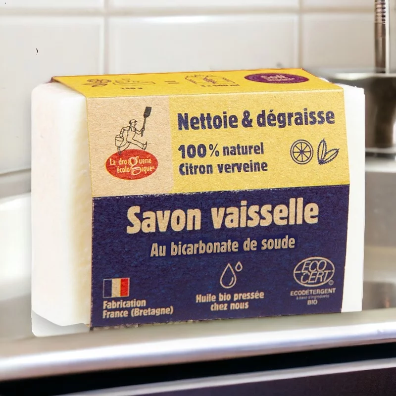 Savon vaisselle bicarbonate & citron - 150g - La droguerie écologique