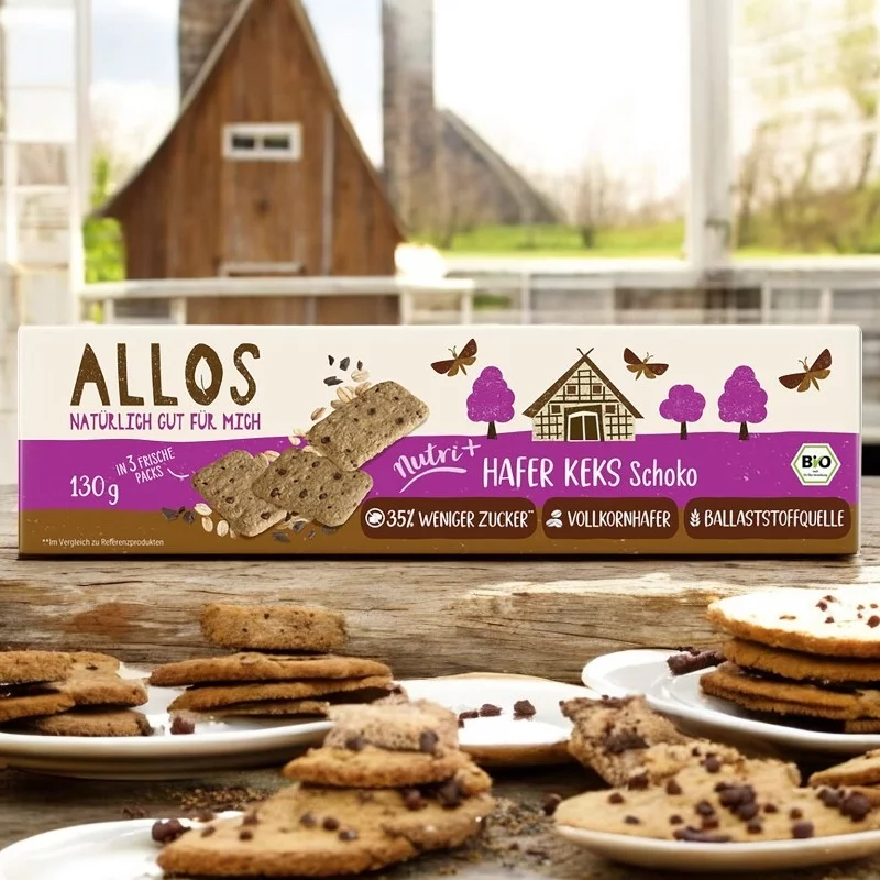 Biscuits avoine & chocolat BIO - 130g - Allos