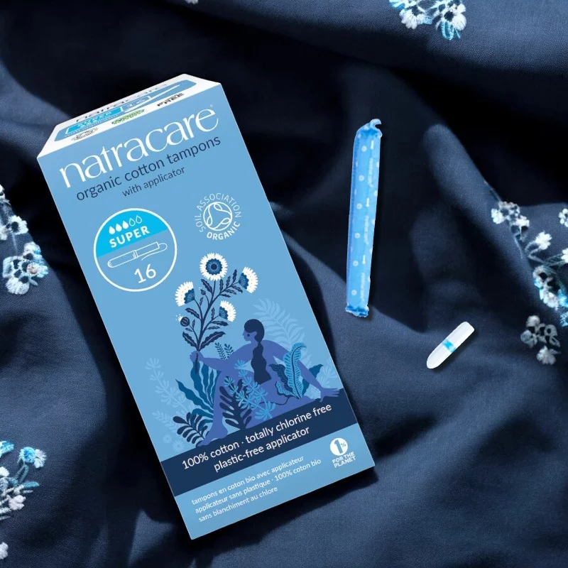 Tampons super avec applicateur BIO flux moyen-fort - 16 pièces - Natracare﻿