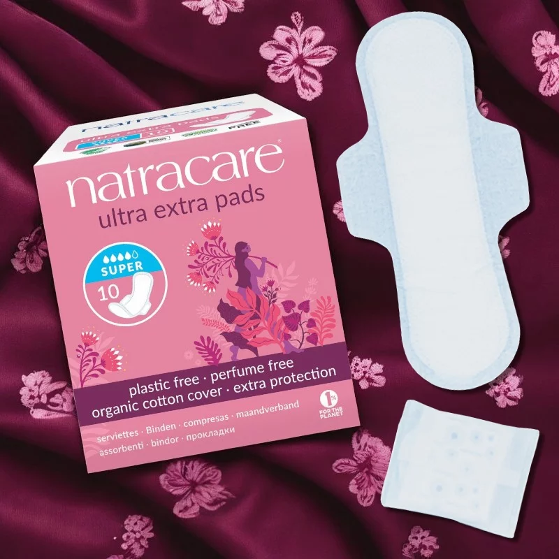 Serviettes hygiéniques avec ailettes BIO - Super - flux fort - 10 pièces - Natracare