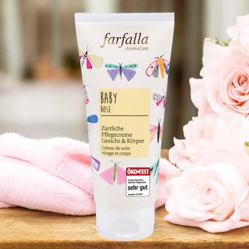 Baby Zärtliche BIO-Pflegecreme Gesicht & Körper Rose - 100ml - Farfalla