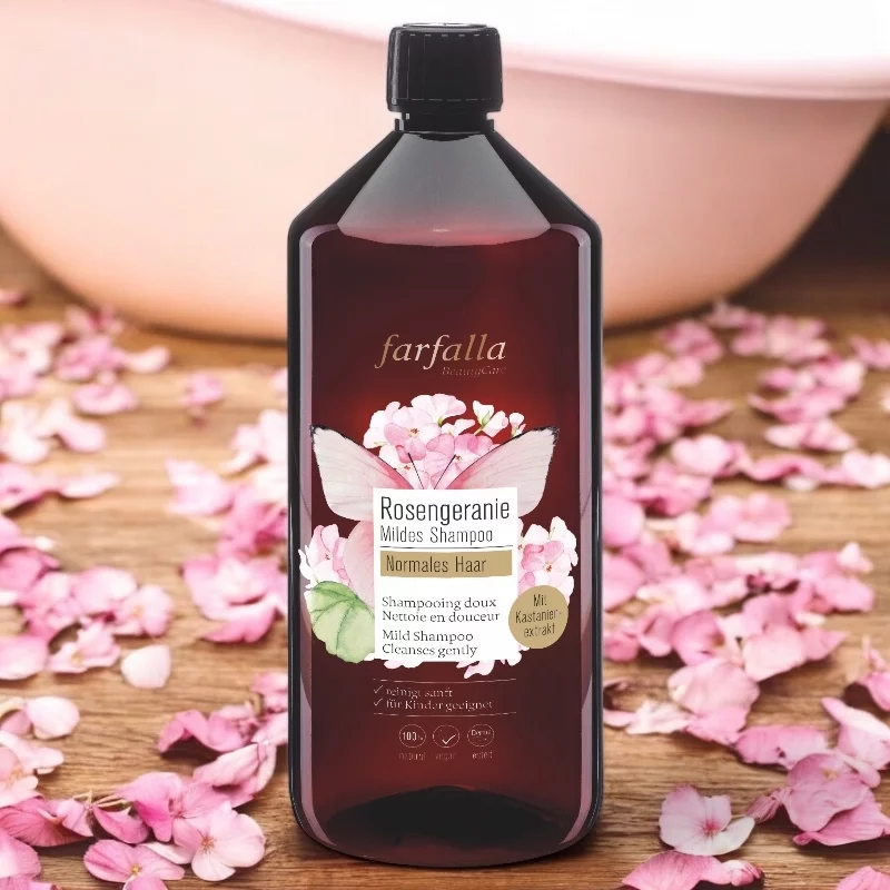 Shampooing doux BIO géranium rosat - 1l - Farfalla