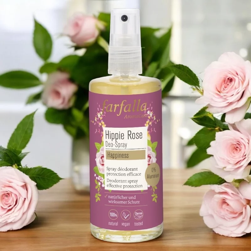 Déodorant spray BIO rose, iris, vanille & orange - 100ml - Farfalla