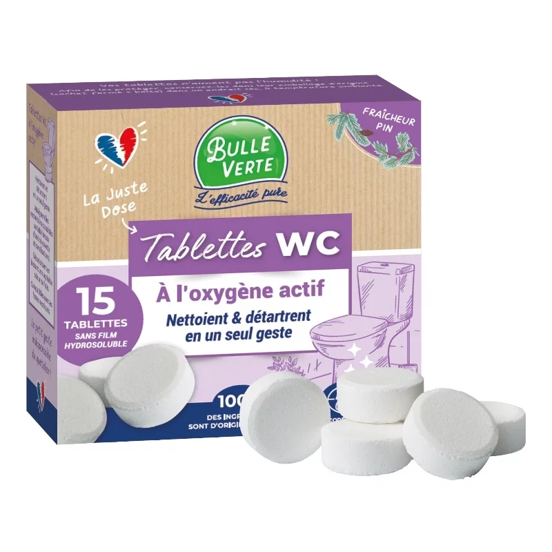 Tablettes WC pin sylvestre ECO - 15 pièces - Bulle Verte