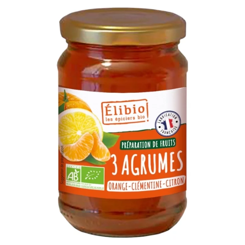 Préparation d'orange, clémentine & citron BIO - 340g - Élibio