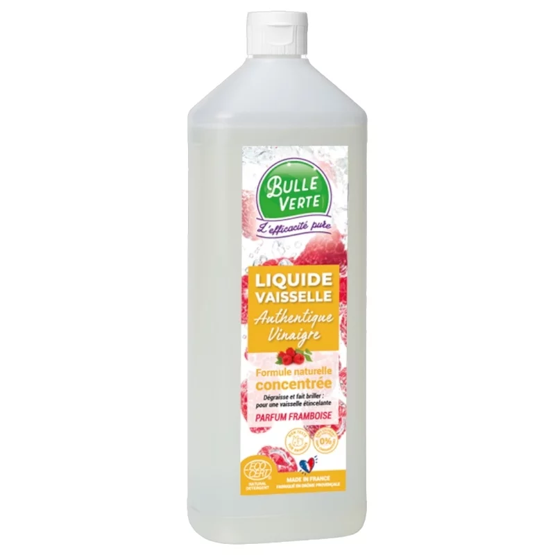 Liquide vaisselle vinaigre & framboise ECO - 1l - Bulle Verte