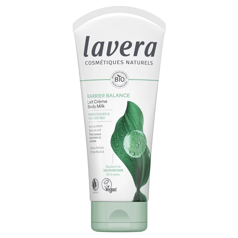 Ausgleichende Creme-Körpermilch Präbiotika & Grüner Tee BIO - 200ml - Lavera