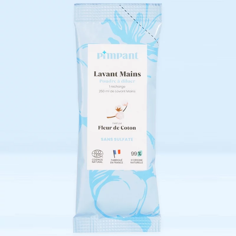 Lavant mains poudre à diluer fleur de coton - 25g - Pimpant