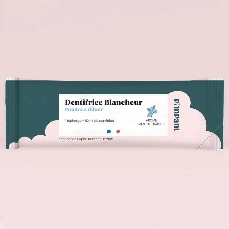 Dentifrice blancheur poudre à diluer menthe avec fluor - 8g - Pimpant